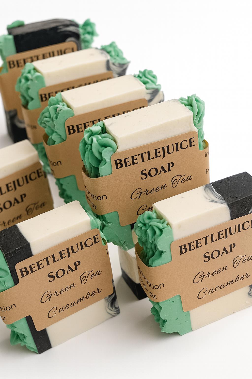 Beetlejuice Bar Soap: Green Tea & Cucumber Scent