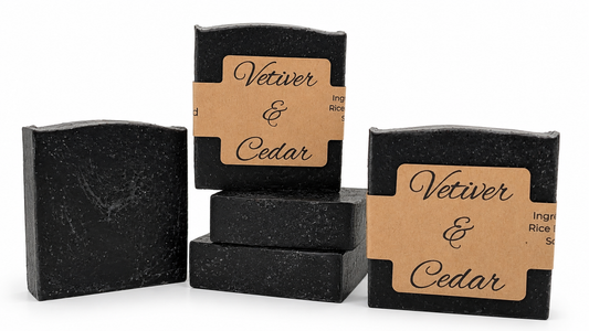 Vetiver & Cedar with Walnut Shell | Handmade Cold Process Exfoliant Bar
