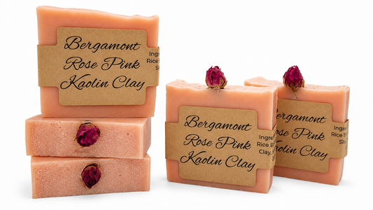 Rose Clay & Bloom | Pink Kaolin Clay Soap | Handmade Cold Process Bar