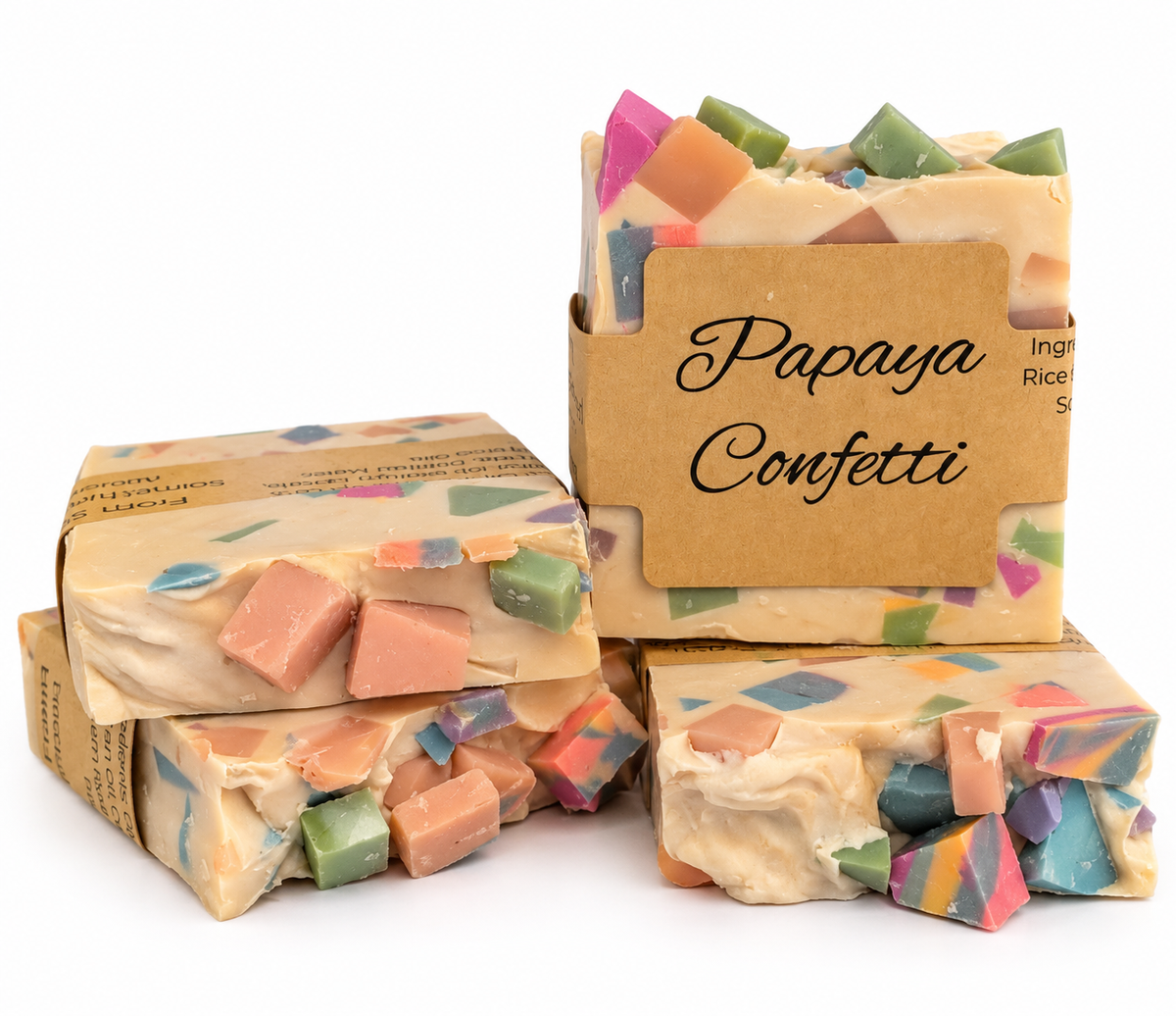 Papaya Mango Confetti | Handmade Cold Process Soap