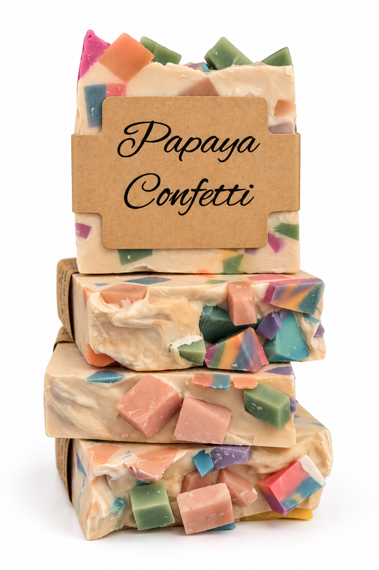 Papaya Mango Confetti | Handmade Cold Process Soap
